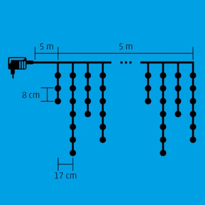 LED-es jégcsap fényfüggöny - KKF 158/WH